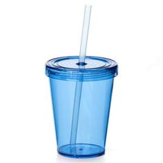 Стакан Uh Straw для коктейлей с крышкой и трубочкой 450 мл Pasabahce