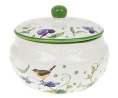 Банка для сыпучих продуктов 0,5л фарфор "Луговой горошек" Demar