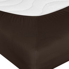 Простыня на резинке Melange collection шоколадная 120x200x20 Агава