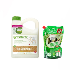 Кондиционер д/белья Synergetic Миндальное молочко 2,75 л + Jundo Green tea д/посуды 800 мл