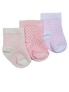 Комплект носков M-Baby 02-MB0016-52 3шт. белый/розовый/молочный/крапинка р.0-3мес.