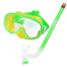 E33114-2 Набор для плавания детский маска+трубка ПВХ зеленый Спортекс