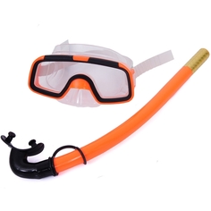 E33168 Набор для плавания детский маска+трубка ПВХ оранжевый Спортекс
