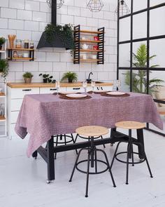 Скатерть на стол из рогожки "Всё себе", Каштан, Размер:150 х 180