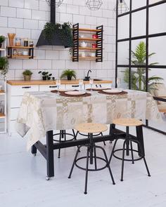 Скатерть на стол из рогожки "Всё себе", Краснотал, Размер:150 х 150