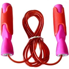 Скакалка стандартная Спортекс R18147 280 см розовый/красный