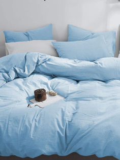 Постельное белье GoodNight Сатин Делюкс евро (с нав. 50х70) голубой