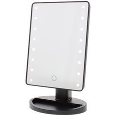 Косметическое зеркало настольное с подсветкой LARGE Led MIRROR Черный No Brand