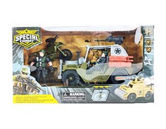 Игровой набор Военный, с джипом и мотоциклом, арт. B3109-2 No Brand