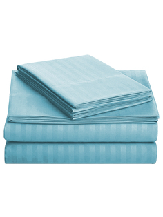 Постельное белье GoodNight Страйп-сатин 2 сп. (с нав. 50х70) голубой