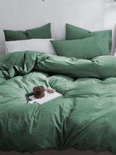 Постельное белье GoodNight Сатин Делюкс 2 сп. с евро (с нав. 50х70) олива