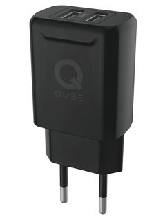 Сетевое зарядное устройство QWC34BLK (2 USB 3.4A цвет черный) QUB