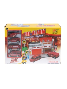 Игровой набор Пожарная станция с машинками и вертолетом, арт. 1615 No Brand