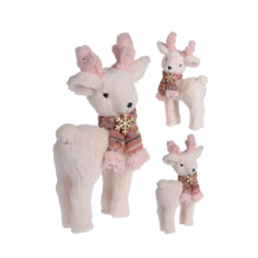 Статуэтка Home Collection Pink New Year Розовый Новый год Олененок в шарфе 22x12x40см