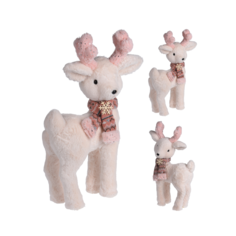 Статуэтка Home Collection Pink New Year Розовый Новый год Олень 30x15x55см
