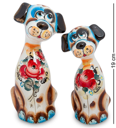 Фигурка "Пара собак" бол. цв. (Гжельский фарфор) Art East