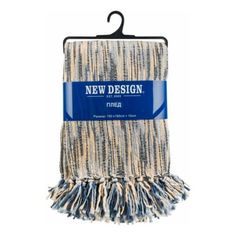 Плед New Design 150 х 180 см акриловый сине-бежевый No Brand
