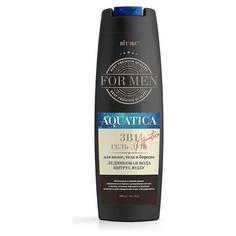Гель-душ для волос тела и бороды VITEX FOR MEN Aquatica 3в1 ледник.вода и цитрус юдзу400мл
