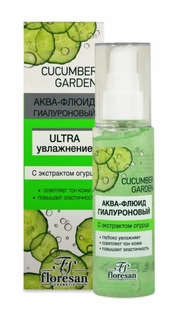 Аква-флюид Floresan Anti-Age Гиалуроновый с экстрактом огурца 75мл