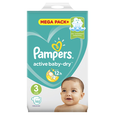 Подгузники PampersActive Baby-Dry Midi (6-10 кг) 152 шт.