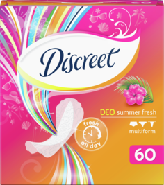 Прокладки Discreet ежедневные Deo Summer Fresh Multiform Trio 60шт