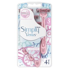 Станок для бритья SIMPLY VENUS 3 безопасные одноразовые 4шт