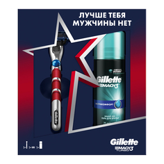 Подарочный набор Gillette Mach3 Turbo бритва с 1 кассетой + гель для бритья Gillette Mach3