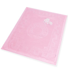 Плед вязанный Ups Pups с аппликацией Домик 95*115 см., цв. розовый