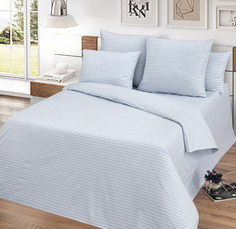 Простыня Mercury Home «Страйп серый» Евро/Евро макси 220x240 Поплин