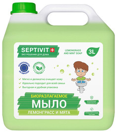 Жидкое мыло для рук Лемонграсс и Мята Septivit Premium 3л