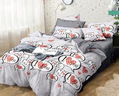 Простыня Mercury Home «Сердечки 22» Евро/Евро макси 220x240 Поплин