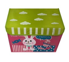 Складной короб для хранения игрушек Домик 42х32х34 см цв. Зелёный Зайчик 00111861 No Brand