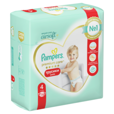 Подгузники-трусики Pampers Premium Care Трусики Размер 4, 22 Трусиков, 9кг-15кг