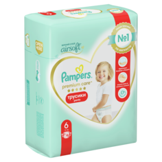Подгузники-трусики Pampers Premium Care Трусики Размер 6, 18 Трусиков, 15кг+