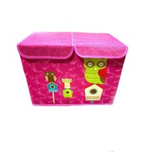 Складной короб для хранения Markethot Совушки Фуксия короб, три совы, 47х31х34 см No Brand