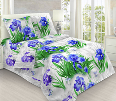Пододеяльник Mercury Home Синие ирисы 1.5 СП 143x215 Бязь