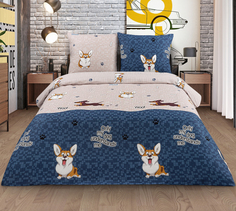 Простыня Mercury Home Корги 1.5 СП 145x214 Бязь
