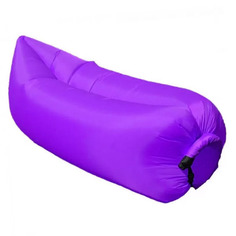 Надувной диван лежак Baziator P0070F с карманом и колышком 240x70 см purple