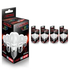 Лампочка Ultra Led G45_5W_E27, теплый свет, E27, 5 Вт, Светодиодная, 5 шт.