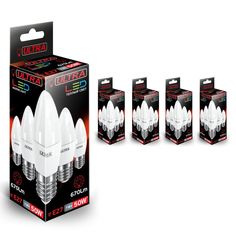 Лампочка Ultra Led светодиодная С37 7W E27, теплый белый свет, E27, 7 Вт, 5 шт