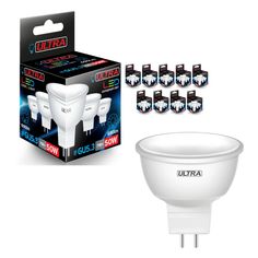 Лампочка Ultra Led LED MR16, Холодный свет,GU 5.3, 7 Вт, Светодиодная, 10 шт.
