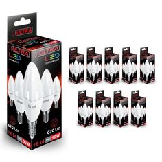 Светодиодная Лампочка Ultra Led e14 c37 7w 3000к, комплект 10 шт.