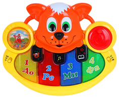 ИГРОЛЕНД Пианино обучающее Рыжий Котик, ABS, 3хАА, свет, звук, 31х25х8см
