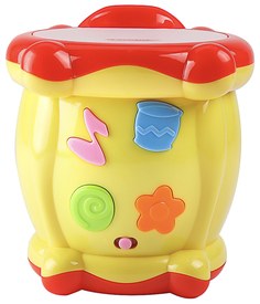 ИГРОЛЕНД Игрушка интерактивная Барабан, свет, звук, 3хАА, ABS, 17х21х18см