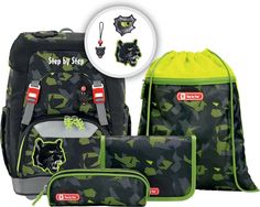 Ранец Step By Step. Grade Black Cat, черный, 4 предмета Hama