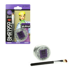 Гель-блестки для тела и лица Lukky Barbie, с кисточкой, серебряный Т20045