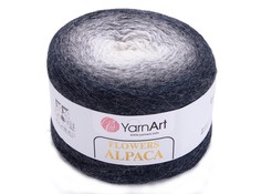 Пряжа YarnArt 7733921_00009 Flowers Alpaca 410 серо-белый