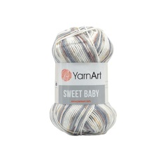 Пряжа YarnArt 7733928_00007 Sweet Baby 906 бело-серо-шоколадный