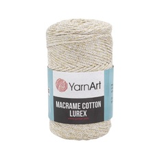 Пряжа YarnArt 7732074_00004 Macrame cotton Lurex 724 белое золото