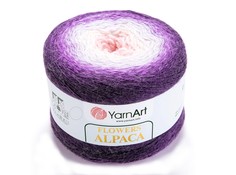 Пряжа YarnArt 7733921_00003 Flowers Alpaca 427 фиолетово-белый